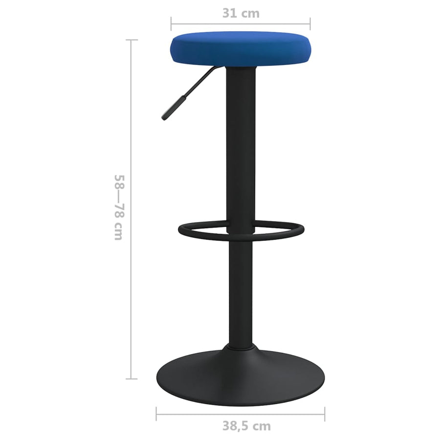 Barkrukken 2 St Fluweel Blauw