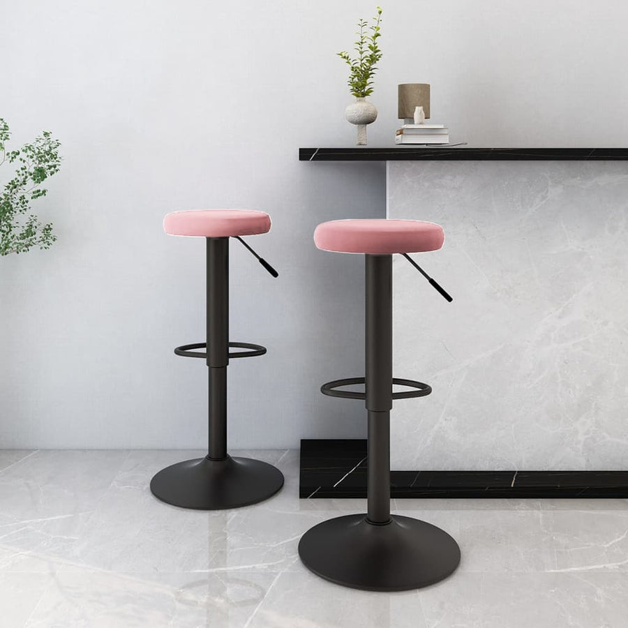 Barkrukken 2 St Fluweel Roze
