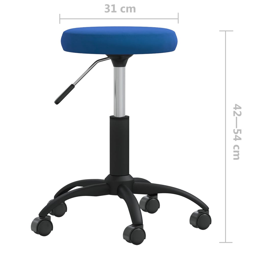 Kantoorstoel draaibaar fluweel blauw