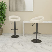 Bar stools 2 pcs velvet cream