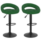 Barkruk 2 st fluweel donkergroen 45x43x(75-97) cm