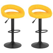 Bar stools 2 pcs velvet mustard yellow