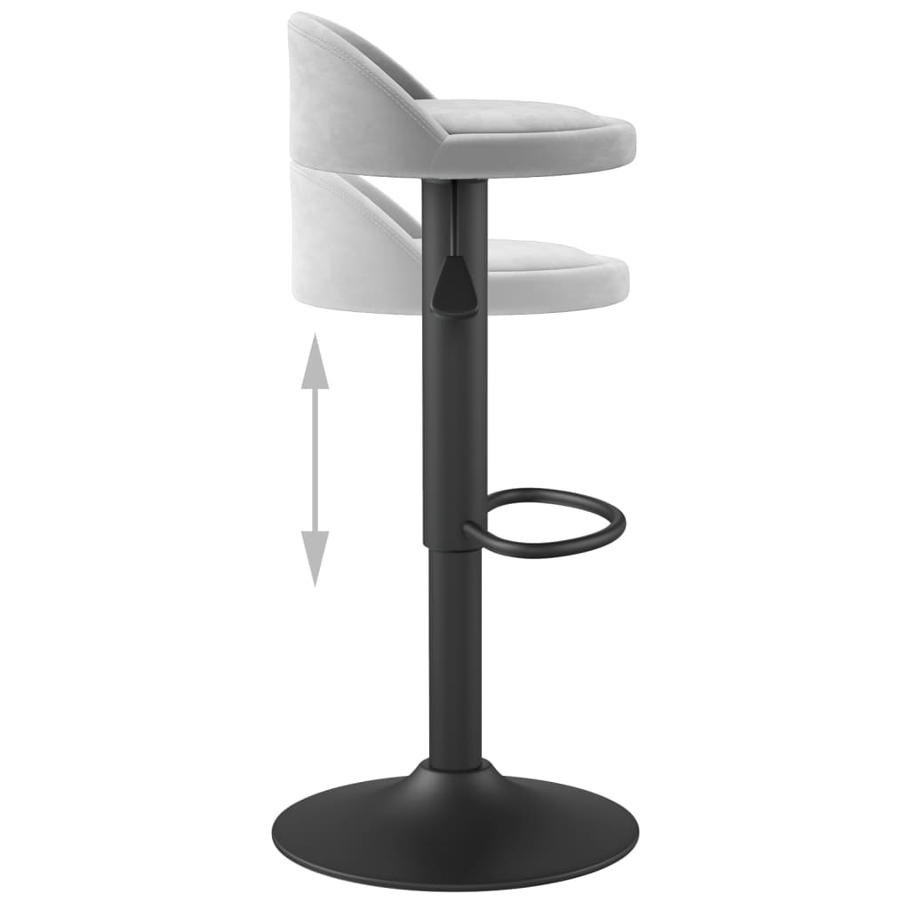 Barkruk Fluweel 1 Lichtgrijs