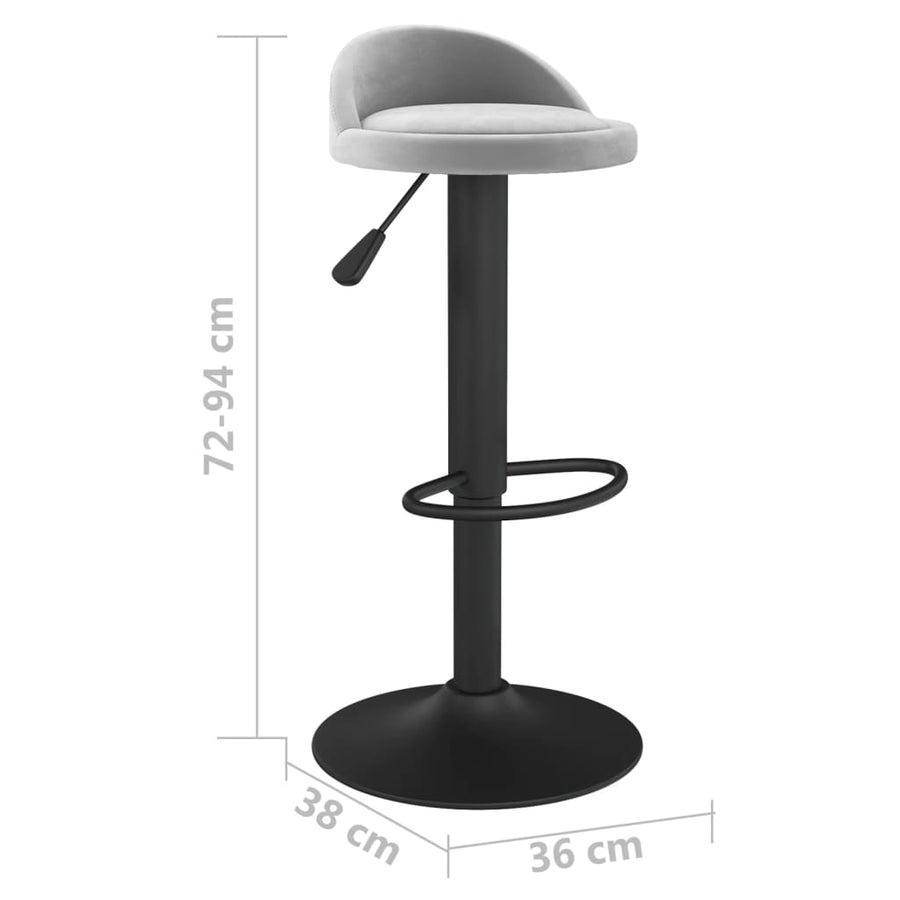 Barkruk Fluweel 1 Lichtgrijs