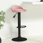 Barkruk fluweel roze verstelbaar 72-94 cm