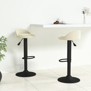 Barkrukken 2 st fluweel crèmekleurig 72-94 cm