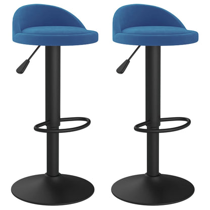 Barkrukken 2 St Fluweel Blauw