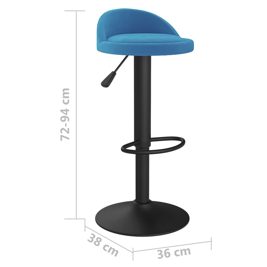 Barkrukken 2 St Fluweel Blauw