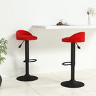 Barkrukken 2 st fluweel wijnrood 72-94 cm