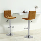 Barkruk fluweel bruin set van 2
