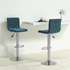 Barkrukken 2 st fluweel blauw 40x43x90-111 cm