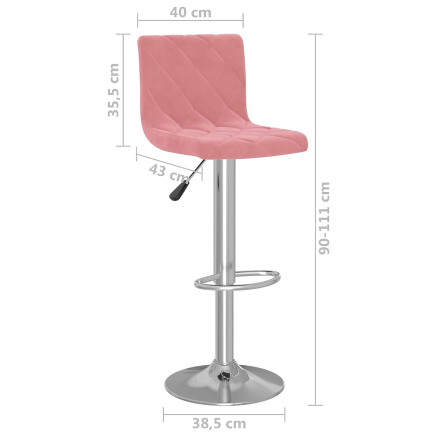 Barkrukken 2 st fluweel roze
