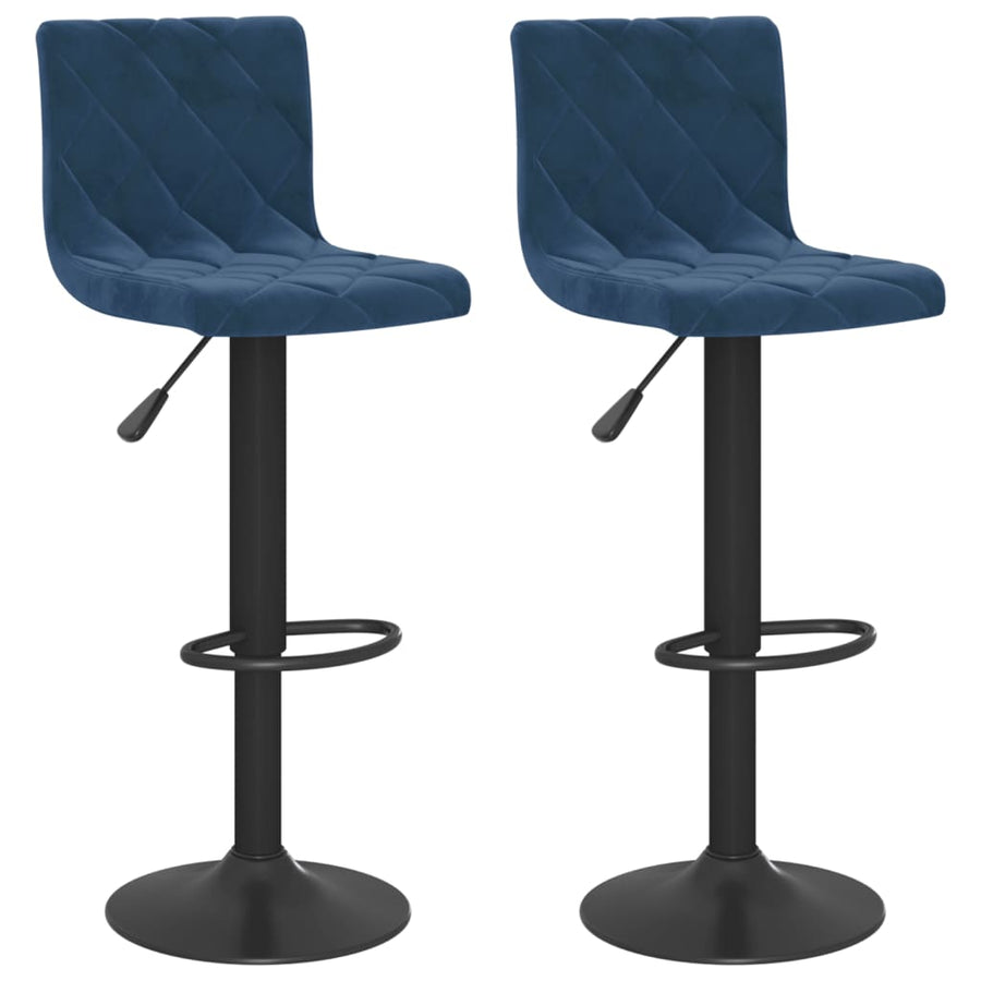 Barkrukken 2 St Fluweel Blauw