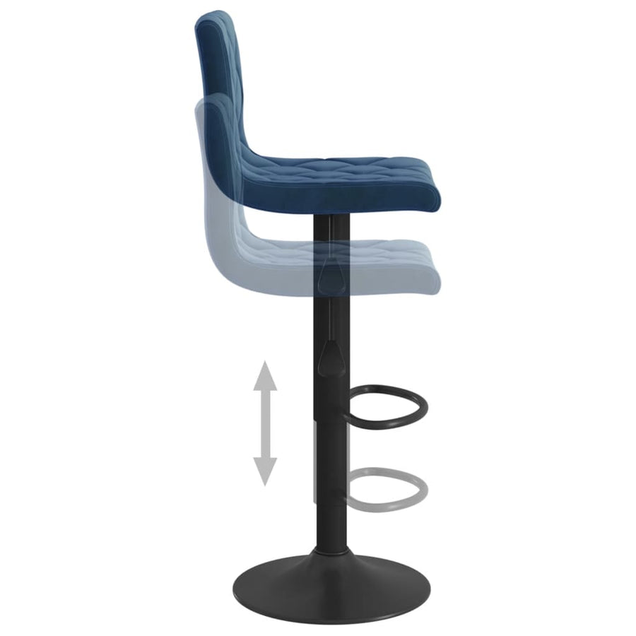 Barkrukken 2 St Fluweel Blauw