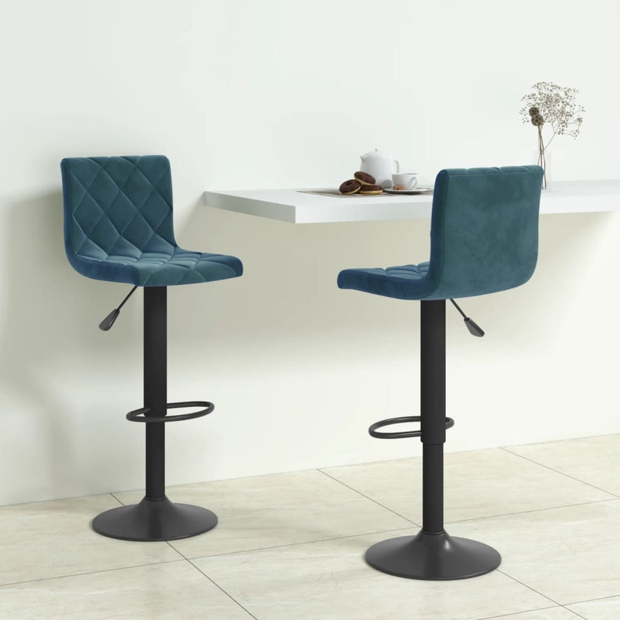 Barkrukken 2 St Fluweel Blauw