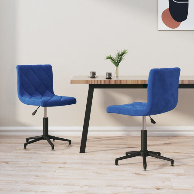 Eetkamerstoelen Draaibaar Fluweel Blauw