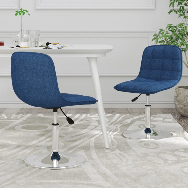 Eetkamerstoelen 2 st draaibaar stof blauw