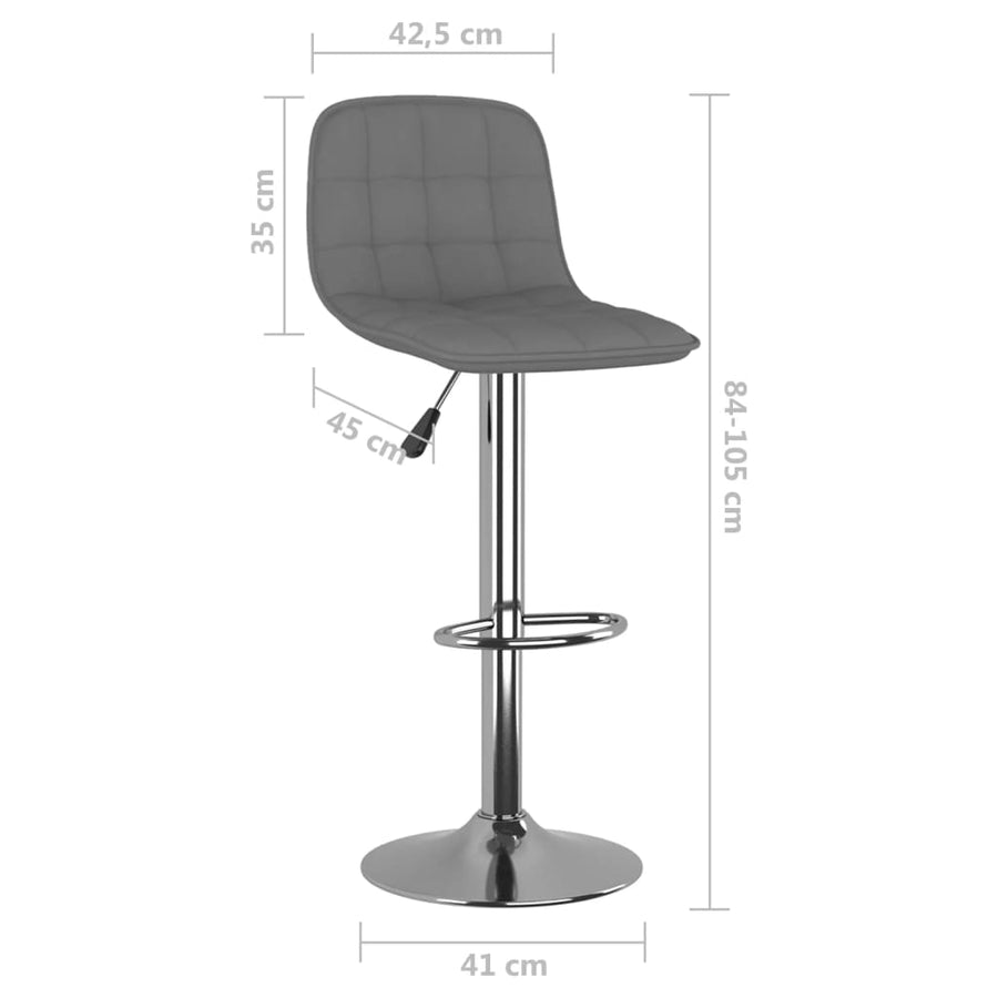 Barkrukken 2 St Stof Lichtgrijs
