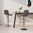 Barkrukken 2 st stof taupe 42,5x45x(84-105) cm