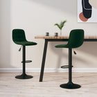 Bar stools 2 pcs velvet dark green