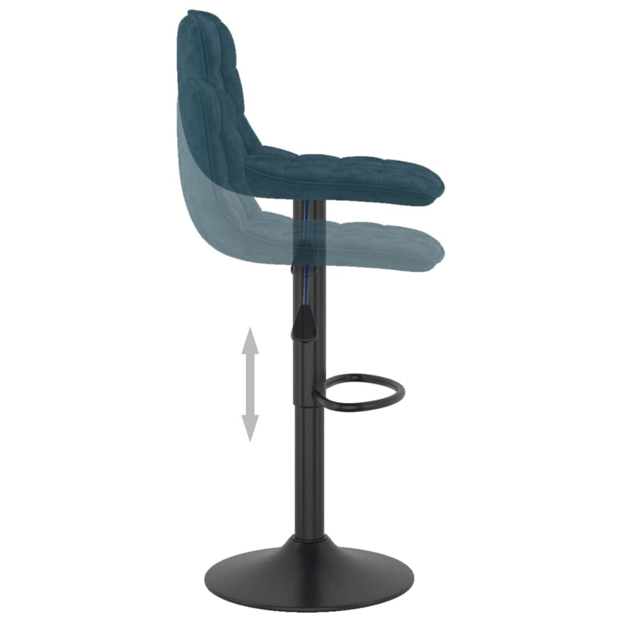 Barkrukken 2 St Fluweel Blauw