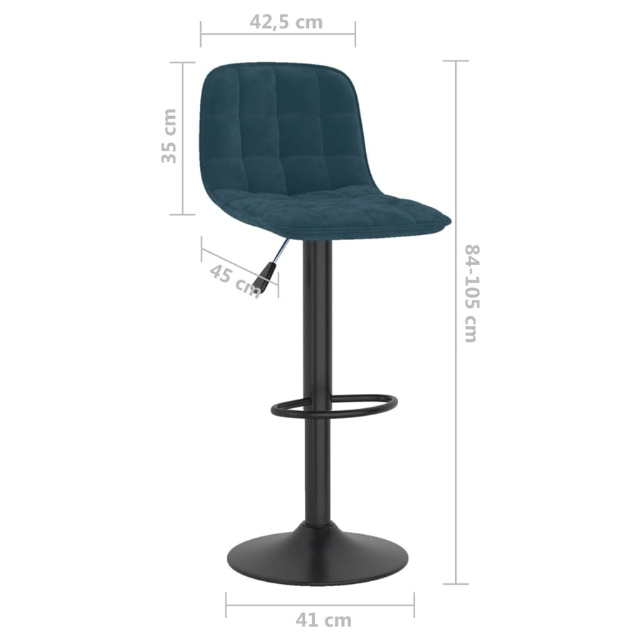 Barkrukken 2 St Fluweel Blauw