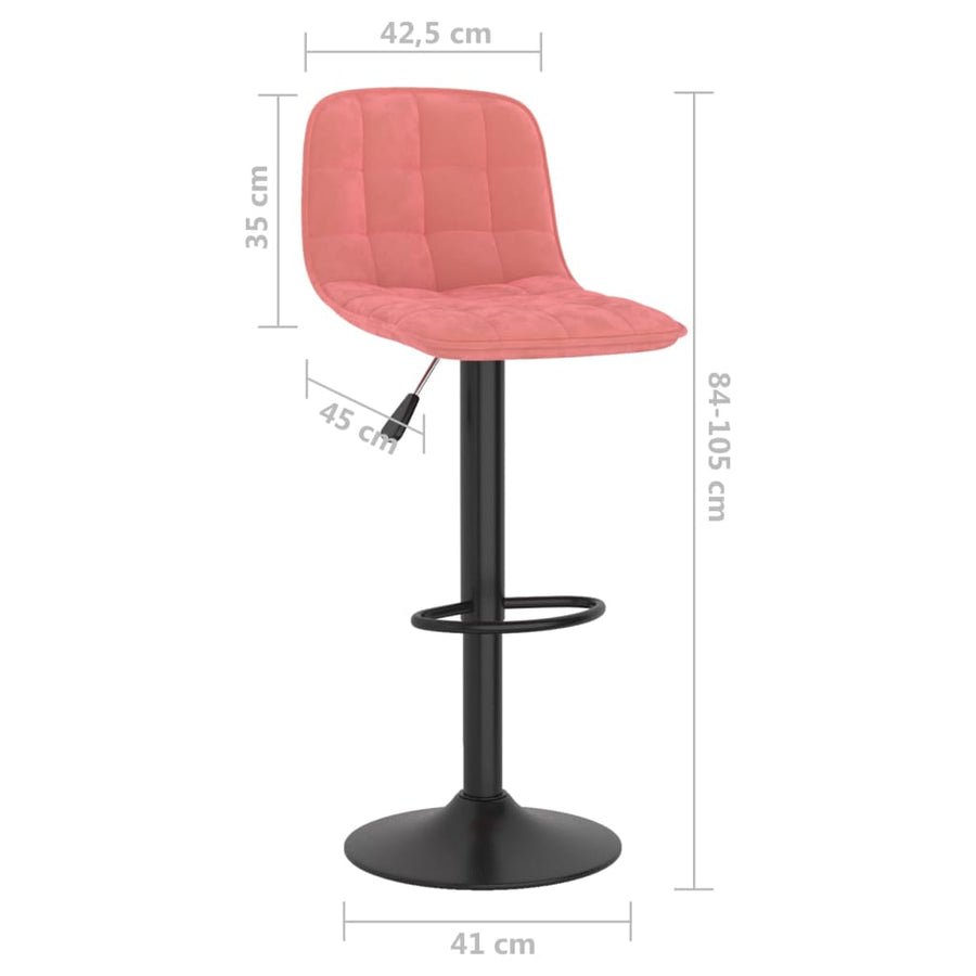 Barkrukken 2 St Fluweel Roze