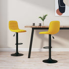 Bar stools 2 pcs velvet yellow