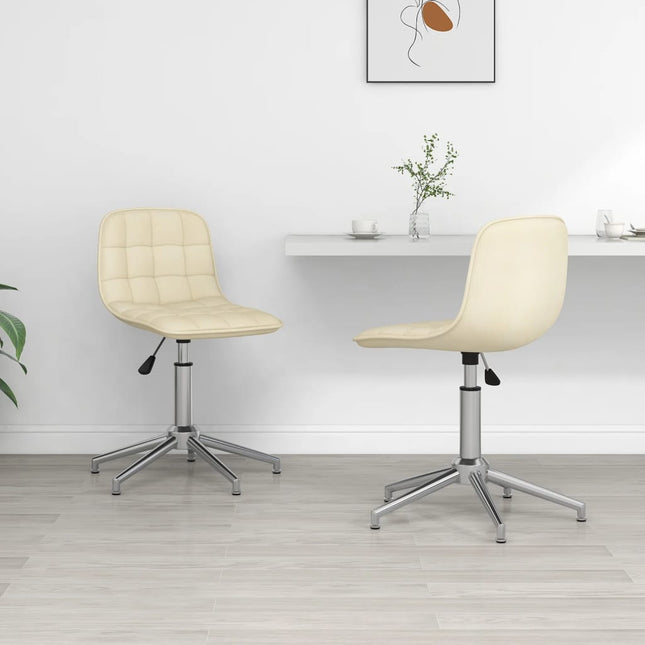 Eetkamerstoelen 2 st draaibaar stof crèmekleurig 2 crème