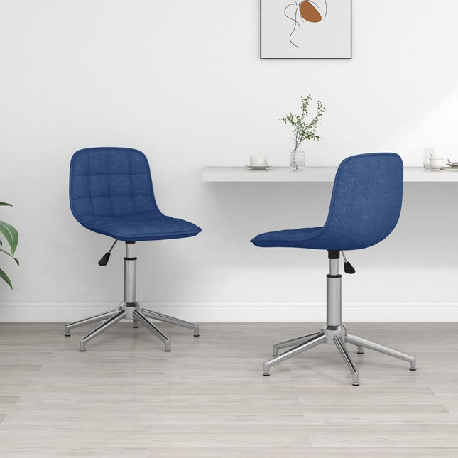 Eetkamerstoelen 2 st draaibaar stof blauw 2 Blauw