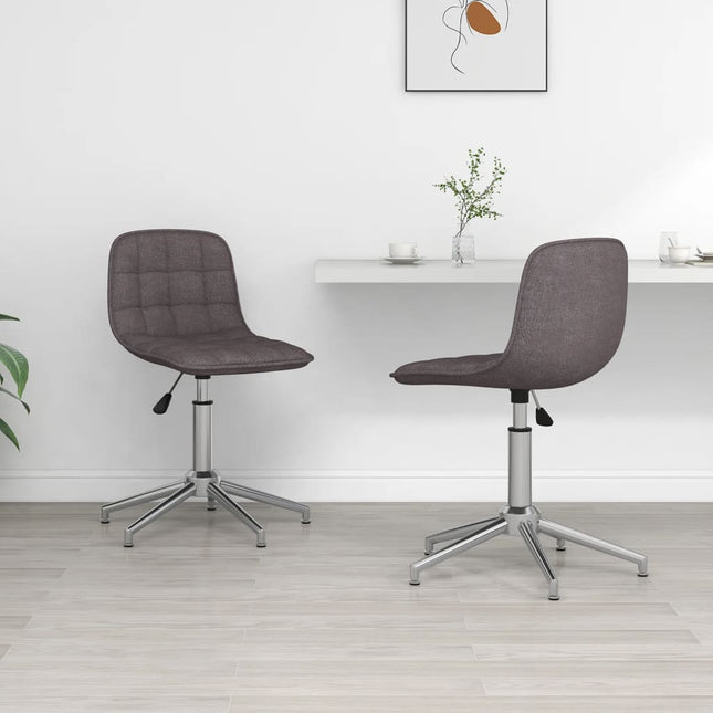 Eetkamerstoelen draaibaar 2 st stof taupe 2 Taupe