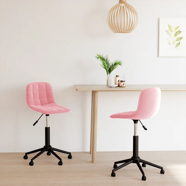 Eetkamerstoelen draaibaar 2 st fluweel roze 2 Roze