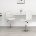 Eetkamerstoelen 2 st kunstleer wit 40x43x71-85.5 cm