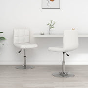 Eetkamerstoelen 2 st kunstleer wit 40x43x71-85.5 cm