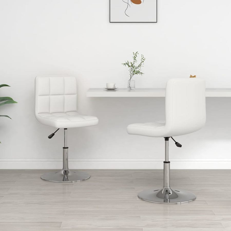 Eetkamerstoelen 2 St Kunstleer Wit