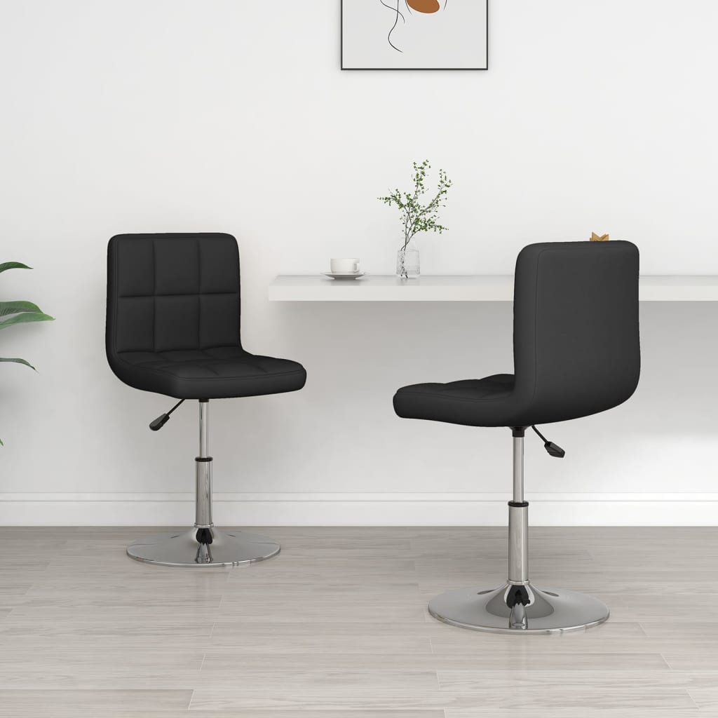 Eetkamerstoelen 2 St Kunstleer Zwart