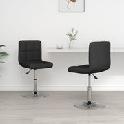 Eetkamerstoelen 2 st kunstleer zwart 40x43x71-85.5 cm
