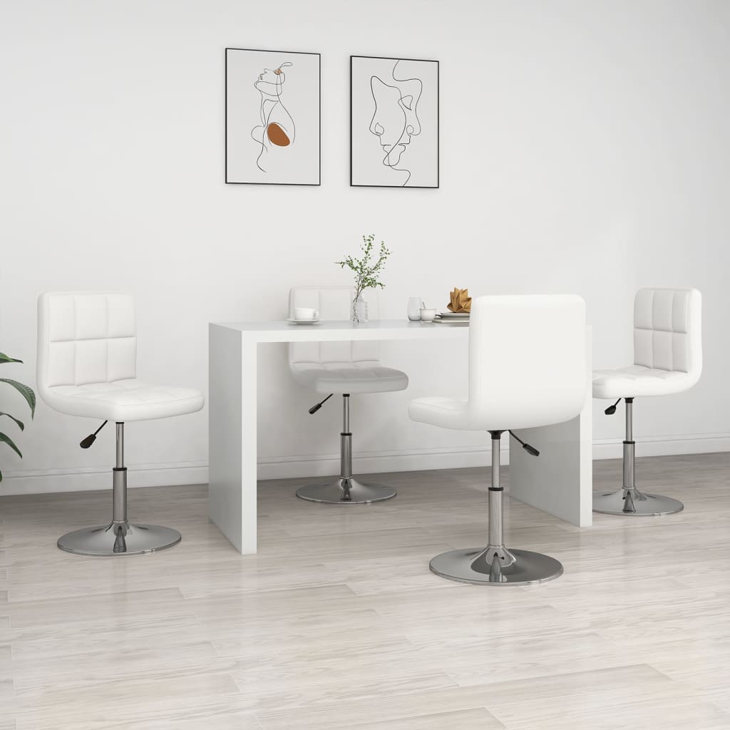 Eetkamerstoelen 4 St Kunstleer Wit