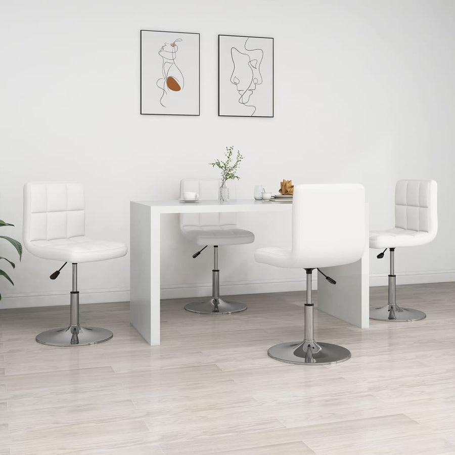 Eetkamerstoelen 4 St Kunstleer Wit