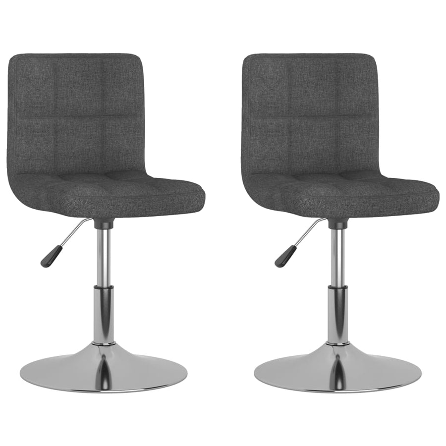 Eetkamerstoelen Draaibaar 2 St Stof Donkergrijs