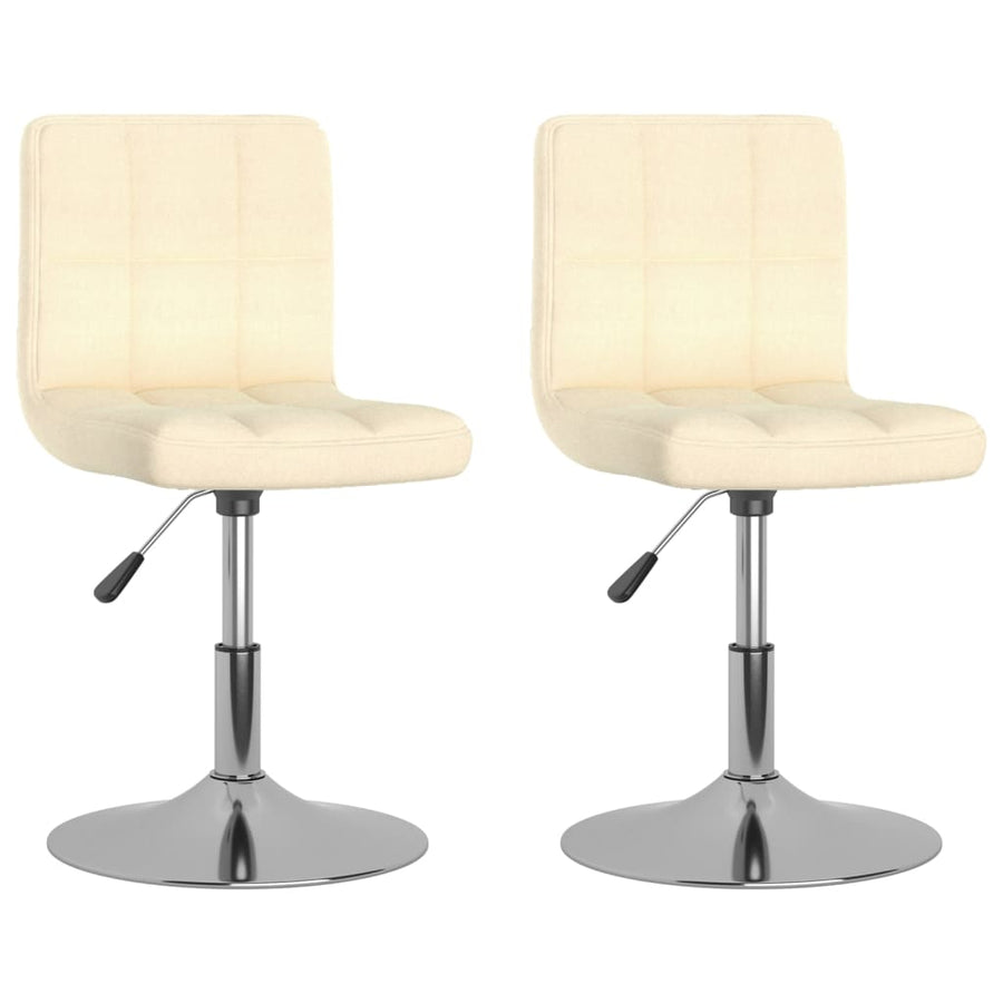 Eetkamerstoelen 2 st draaibaar stof crèmekleurig
