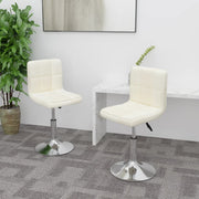 Eetkamerstoelen 2 st draaibaar stof crèmekleurig 40x43x71-85.5 cm