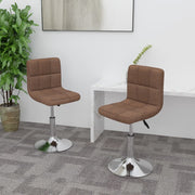 Eetkamerstoelen draaibaar 2 st 40x43x71-85.5 cm stof bruin