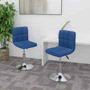 Eetkamerstoelen 2 st draaibaar stof blauw 40x43x(71-85.5) cm