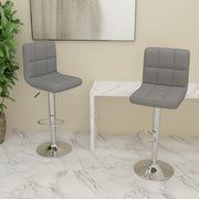 Bar stools 2 pcs fabric light grey