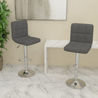 Bar stools 2 pcs fabric dark grey
