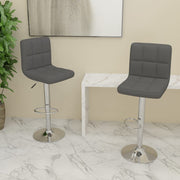Bar stools 2 pcs fabric dark grey