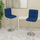 2 Blue Fabric Bar Stools