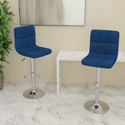 2 Blue Fabric Bar Stools