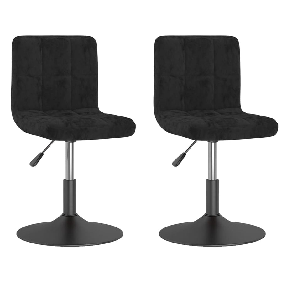 Eetkamerstoelen Draaibaar 2 St Fluweel Zwart
